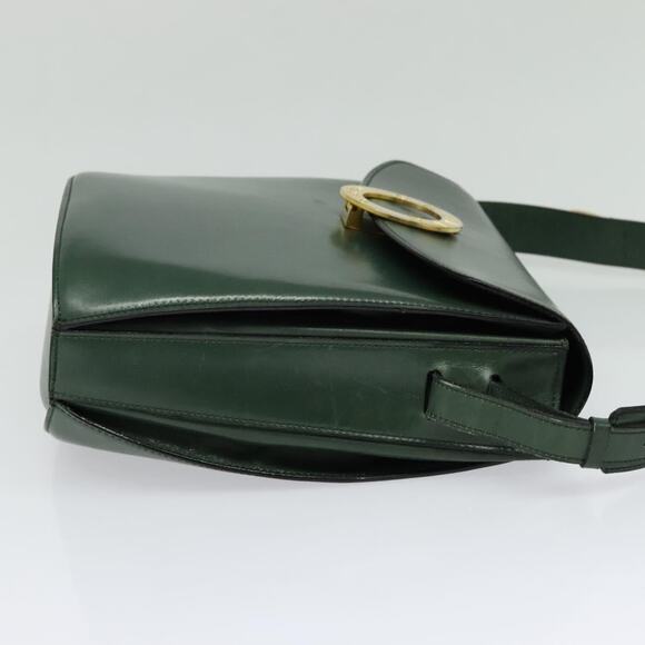 CELINE Shoulder Bag Leather Green Gold - Picture 5 of 12
